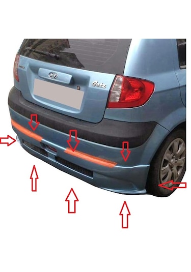 Hyundai Getz Arka Tampon Eki Boyasız Ham Siyah