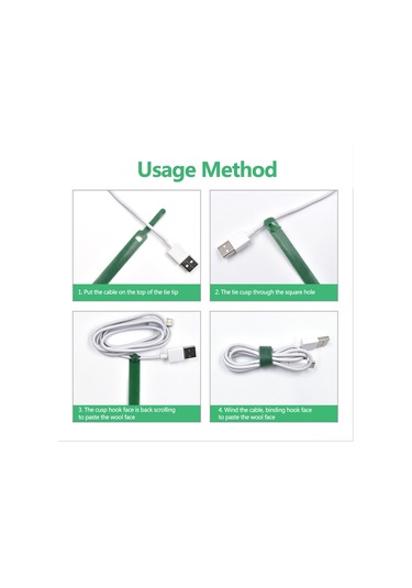 Konesam Nylon İki Yönlü Otomatik Yapışkan Kabloları Düzenleyici Bağlayıcı Bandlar İğne Uçlu - Rastgele Renk - 20 Adet