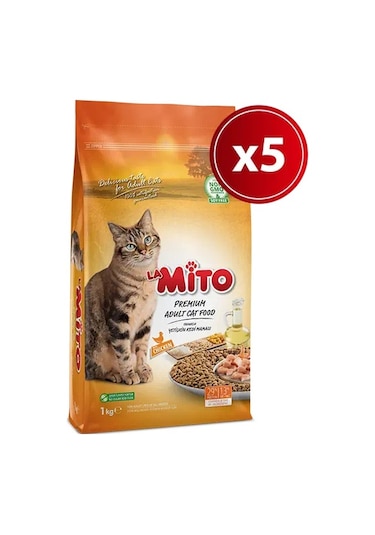 Mito Tavuklu Yetişkin Kedi Maması 5 x 1 KG