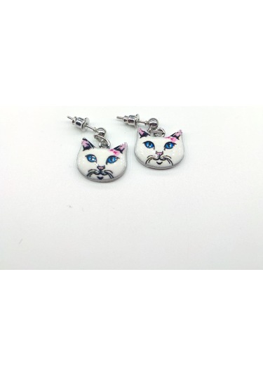 Tedz Collection Mrs Cat Pin Küpe Çok Renkli