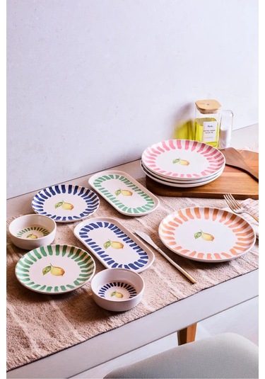 Limone 10 Parça 4 Kişilik Kahvaltı Takımı Cokrenklı Çok Renkli