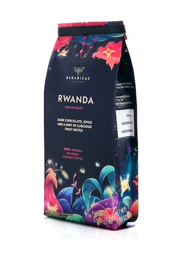 Barabicas Rwanda 100% Arabica Bourbon Medium Roast Öğütülmüş Kahve 250 G