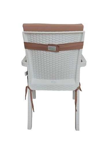 Mirzade 4 Adet Elit Yüksek Arkalı Minder Duck Bezi-sütlü Kahve 001