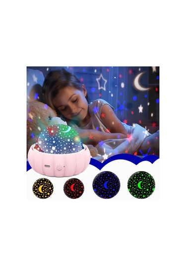Yunboo Mavi Dinozor Kapaklı Bebek Yıldız Işığı - Usb Şarjlı 360 Döner Gece Projektörü Diğer