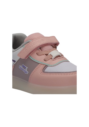 Slazenger  PERLE Çocuk Cırt Cırtlı Beyaz  -  Pembe  Sneaker