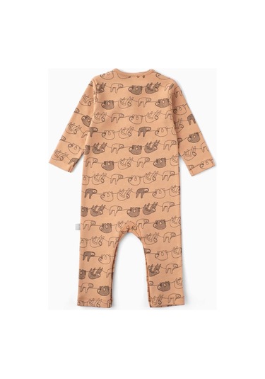 Boumini Bebek Uzun Kollu Çıtçıtlı Tulum Kahve Miskin-kahverengi Kahverengi