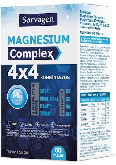 Sorvagen Magnesium Complex 4x4 Combination 60 Tablet
