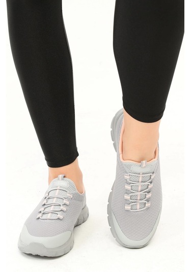 Walkway Buz Gri Pembe Comfort Kadın Spor Ayakkabı Çok Renkli
