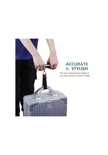 Xuweiwei Paslanmaz Çelik Yüzey Seyahat Bagaj Tartısı Taşınabilir Dijital Asma Çanta Tartı 50kg Kapasite Pil Hariç -