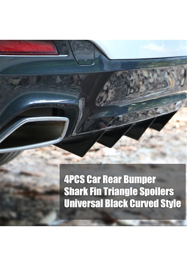 Vkemall 4 Parça Abs Siyah Araba Arka Tampon Spoileri - Eğimli Stil, Araç Dekorasyonu Ve Aerodinamik Yardımı