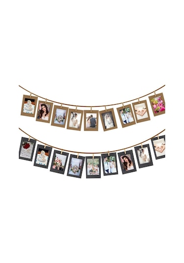 Kendin Yap Kraft Kağıdı Resim Çerçeveleri Ev Dekorasyonu Klipsli Kombinasyon Kağıt Çerçeve Fotoğraflar Albümü