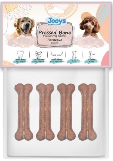 Jooys Barbekü Soslu Pres Köpek Ödül Kemiği 7 Cm 4'lü