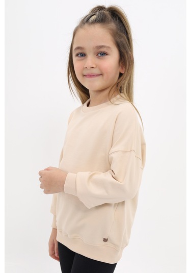 Toontoy Kız Çocuk Sweatshirt Bej