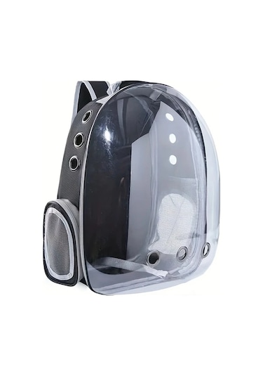 Honeybeeshop Grey Kişiselleştirilebilir Kedi Sırt Çantası Havalandırmalı Pvc Taşıma Çantası Uçak Araba Seyahat