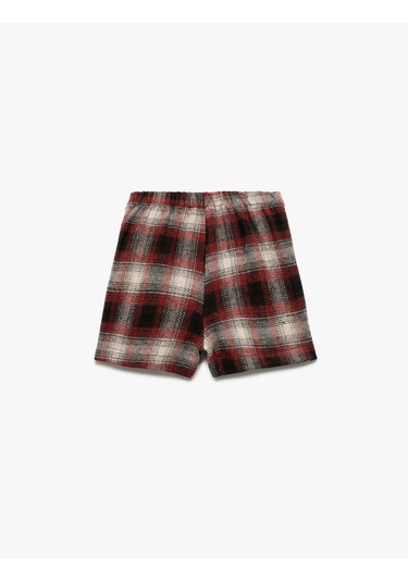 Koton Beli Lastikli Pileli Ekoseli Kırmızı Kız Çocuk Etek 6wkg40029aw Kırmızı