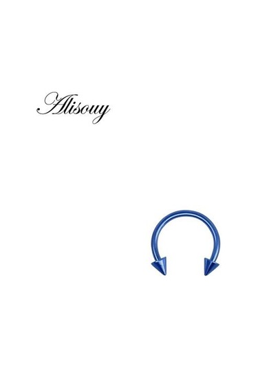 Mavi 1 Adet Renkli Paslanmaz Çelik At Nalı Spike Burun Septum Yüzükler Kaş Tragus Küpeler Vücut Pirsing Nariz Takı Piercing 10mm Mavi