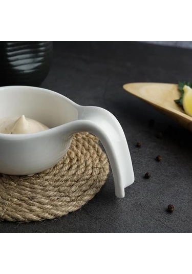 P.l. Proff Cuisine Sosluk 80 Ml 12x7,5x3,8 Cm Saplı Beyaz Porselen 2'li Paket 300732091 Beyaz