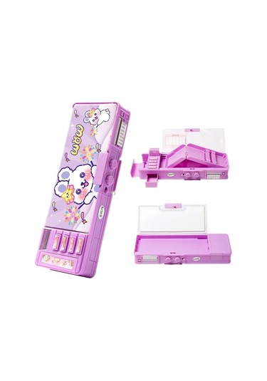 Kadınlar İçin Pratik Ve Güvenli Mekanizmalı Çok Amaçlı Şifreli Kalem Kutusu - Fonksiyonel Tasarım Mor