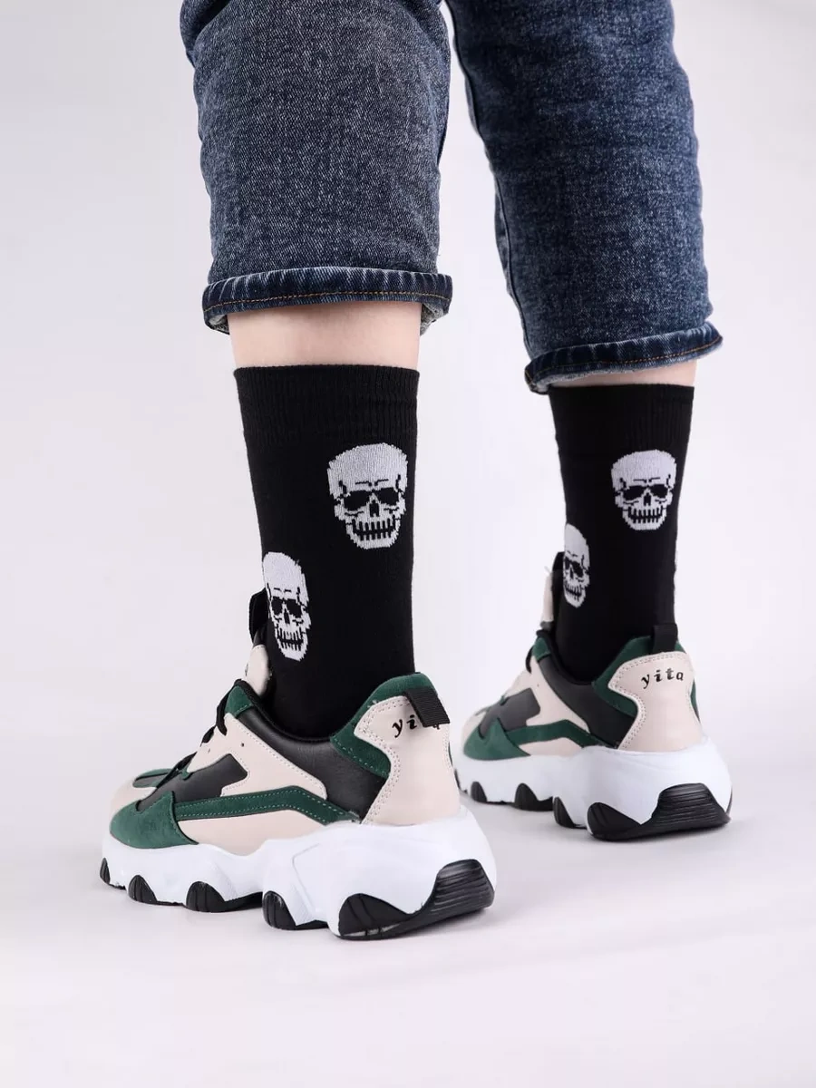 Fn Varan Desenli Uzun Çoraplar - 5 Çift Set 236329286 Siyah