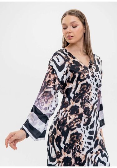 Mayovera Kimono - Modern Leopar Tasarım Çok Renkli