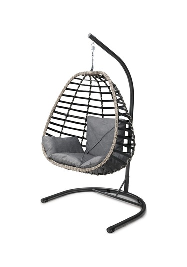 Tu Tienda Rattan Tek Kişilik Bahçe Balkon Ev Salıncağı,antrasit Gri