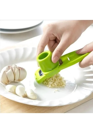 Liangmei 1 Paket Mini Sarımsak Değirmeni Yaratıcı Sarımsak Presi Yeşil