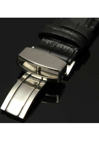 Bizon Deri Saat Kayışı 20Mm Spor Siyah Klipsli Saat Kordonu 305760033