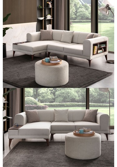 Drog Köşe Koltuk Takımı Bej Antrasit