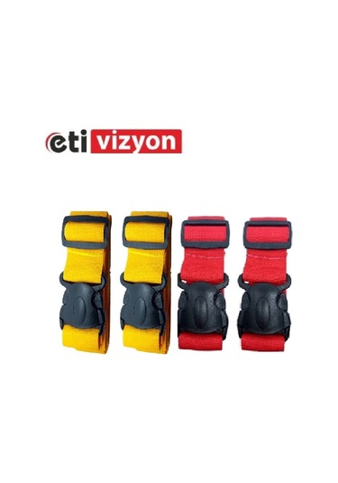 Etivizyon Valiz Kemeri 4 Adet Sarı-kırmızı Sarı - Kırmızı