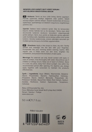 Leke Karşıtı Işıltı Verici Serum 50 Ml. Yeni Formül