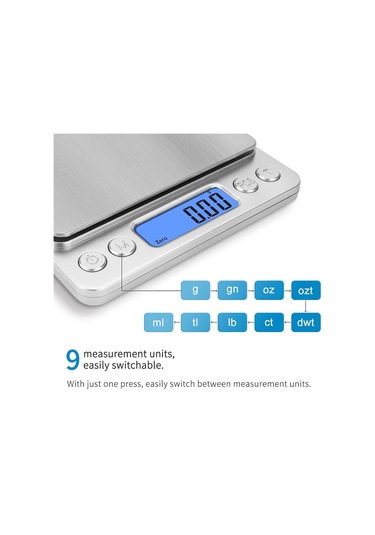 Gıda Terazileri 3kg/0.1g Dijital Mutfak Terazisi Ağırlık Gram Ve Ons Gümüş