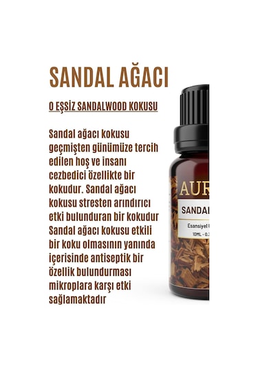 AURAN Sandal Ağacı Esansiyel Uçucu Koku Yağı Buhurdanlık Yağı