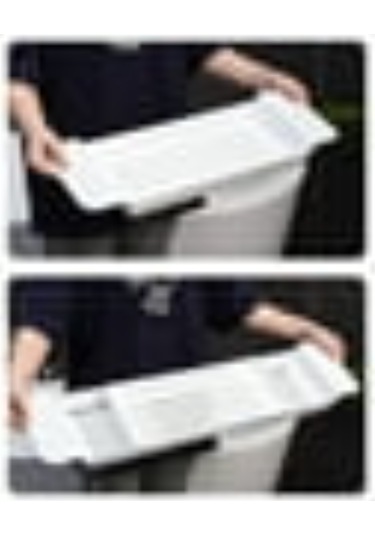 Hfambition Plastik Daraltılabilir Banyo Tepsisi - Su Akışlı Tasarım, Sağlam Konumlandırma, Çeşitli Ürünleri Tutabilir Beyaz