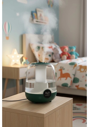 Glr K07 Yeşil Çift Spreyli Ultrasonik Sessiz Hava Nemlendirici Ve Gece Lambası 3l Kapasite