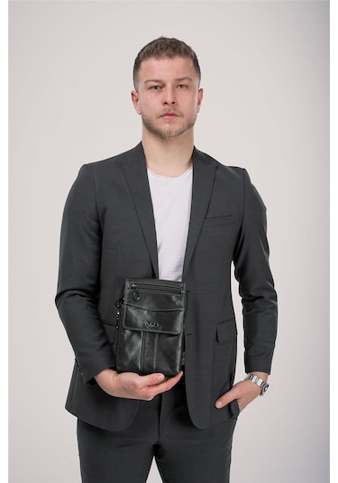 Ççs 31618 Hakiki Deri Askılı Çanta Siyah