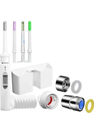 Ghdent GH15 Manuel Ağız Duşu 4 Başlıklı Askılıklı Farklı Renkli Uçlar Kademeli Tazyik Şarjsız﻿﻿