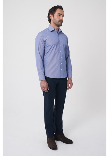 Bisse Uzun Kollu Klasik Yaka Erkek Lacivert Regular Fit Gömlek Gmczg252019 C39 Lacivert