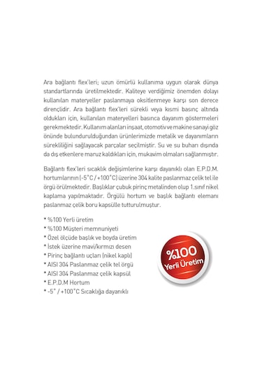 Bağlantı Hortumu 1/2' N ' -3/4' 40 Cm