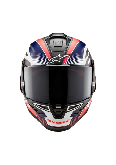 Alpinestars Supertech R10 Carbon Team Spor Motosiklet Kaskı Mat Siyah Kırmızı Beyaz