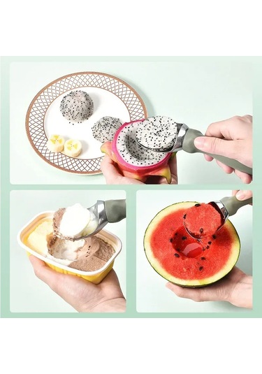 Dianziye Kalın Malzeme Ev Fırçası: Dondurma Kaşığı, Meyve Topu, Karpuz Kadeh - Çok Amaçlı Mutfak Aleti Siyah Diğer