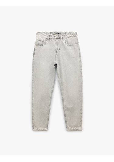 Koton Normal Bel Pamuklu Tapered Fit Jean Pantolon - Joe Jean Gri 6wam40070nd Gri