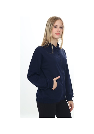 Toontoy Kız Çocuk Nakışlı Hırka Lacivert