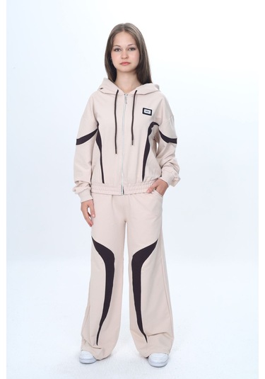 Kız Çocuk %100 Pamuk Garnili Kapüşonlu Fermuarlı Oversize Alt&üst Trend Eşofman Takımı-315-eşt-0003 Bej Kız Çocuk %100 Pamuk Garnili Kapüşonlu Fermuarlı Oversize Alt&üst Trend Eşofman Takımı-315-eşt-0003 Bej