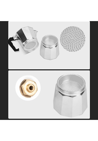 Tenfowee Alüminyum İtalyan Moka Pot, 9 Kupa 450 Ml, Isı Dağıtımı İyi, Lezzetli Kahve, Islanmayan Kollü, Dayanıklı, Ev/ofis Kullanımı Diğer