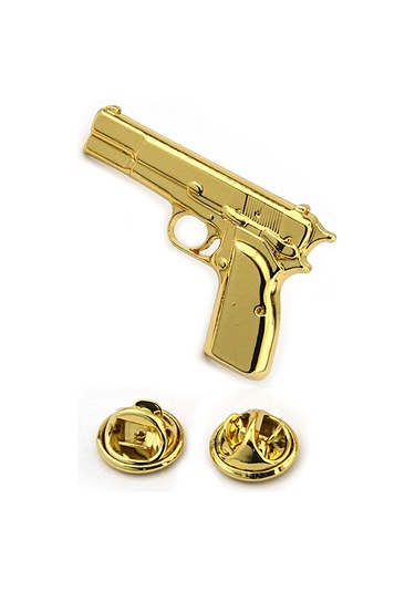 14 Lü Tabanca Rozet Gold Görünümlü