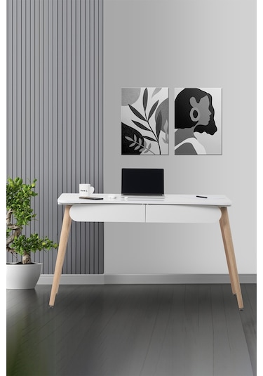 Çalışma Masası Flora Logo Bilgisayar / Öğrenci Çalışma Masası Beyaz Gçö-02 Beyaz