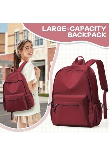 Honeybeeshop Siyah Büyük Kapasiteli Kadın Seyahat Sırt Çantası Hafif Uzay Temalı Çoklu Cep Ideal Siyah