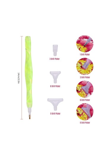 Novahub Çift Uçlu Reçine Elmas Kalemi - 4 Farklı Uç - Elmas Boyama Kullanımı Kolay, Ergonomik Tasarım