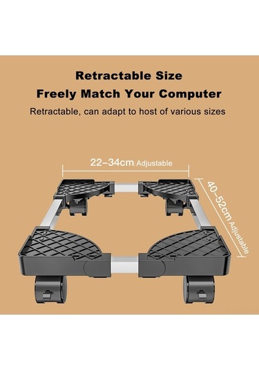 Fortunelane Beyaz Cpu Taşıma Sandalyesi - Ayarlanabilir, Soğutmalı Bilgisayar Konagi
