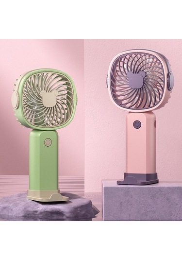 Pembe Mor Tabanlı El Tipi Fan, Pilsiz Dnubjg Renkli